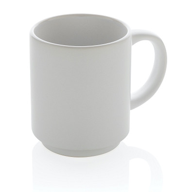 Stapelbare Keramiktasse, weiß