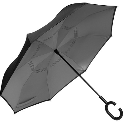 Stockschirm FLIPPED, hellgrau-schwarz