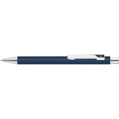 uma® Metall-Kugelschreiber Straight SI, blaue Mine, dunkelblau