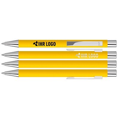 uma® Metall-Kugelschreiber Straight SI, blaue Mine, dunkelgelb