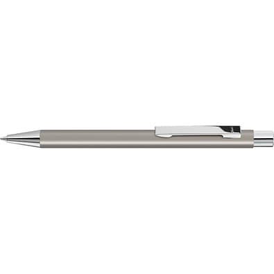 uma® Metall-Kugelschreiber Straight SI, blaue Mine, Edelstahl