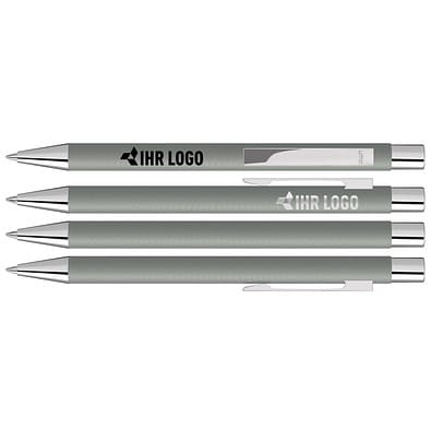 uma® Metall-Kugelschreiber Straight SI, blaue Mine, grau
