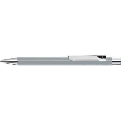 uma® Metall-Kugelschreiber Straight SI, blaue Mine, hellgrau