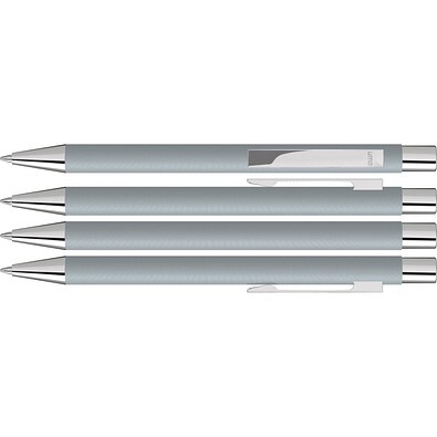 uma® Metall-Kugelschreiber Straight SI, blaue Mine, hellgrau