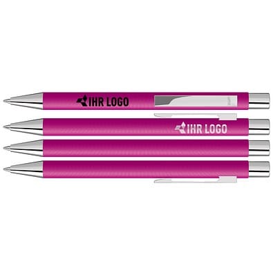 uma® Metall-Kugelschreiber Straight SI, blaue Mine, magenta