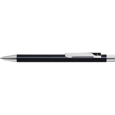uma® Metall-Kugelschreiber Straight SI, blaue Mine, schwarz