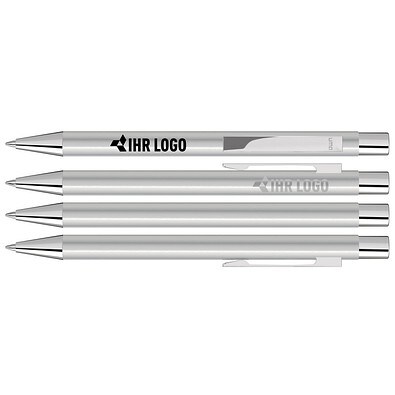 uma® Metall-Kugelschreiber Straight SI, blaue Mine, silber-matt