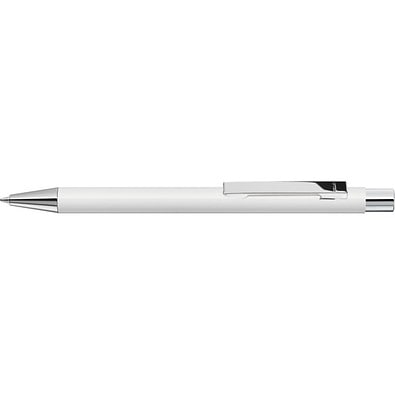 uma® Metall-Kugelschreiber Straight SI, blaue Mine, weiss