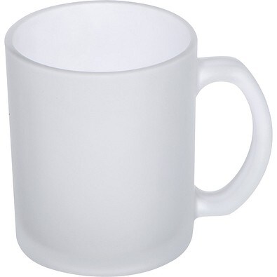 Sublimationstasse aus gefrostetem Glas LEA, transparent