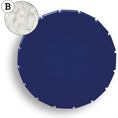 Super Mini Clic Clac Box, 12 g, Pfefferminzpastillen extra stark, PMS Reflex Blue, ohne Druck