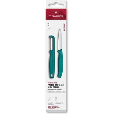 Swiss Classic, Gemüsemesser mit I-Schäler, 2tlg, grün