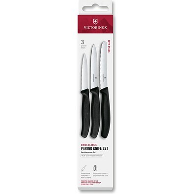 Swiss Classic, Gemüsemesser Set, 3tlg, schwarz