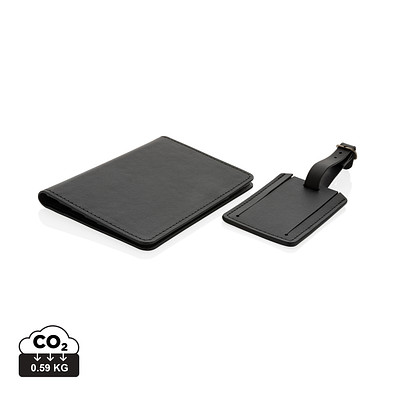 Swiss Peak Reise-Geschenkset aus GRS recyceltem PU, schwarz