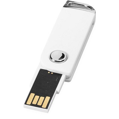 Swivel Rectangular USB-Stick, weiss, 2GB