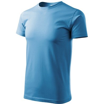 T-Shirt Herren Basic, S, azureblau