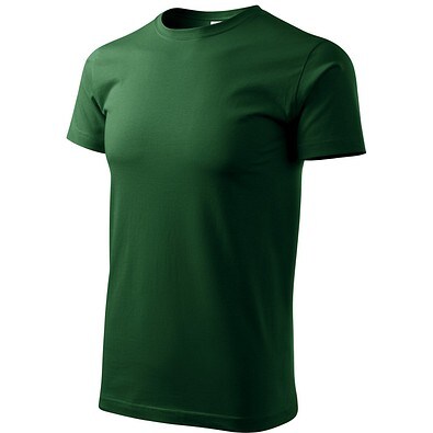 T-Shirt Herren Basic, S, flaschengrün