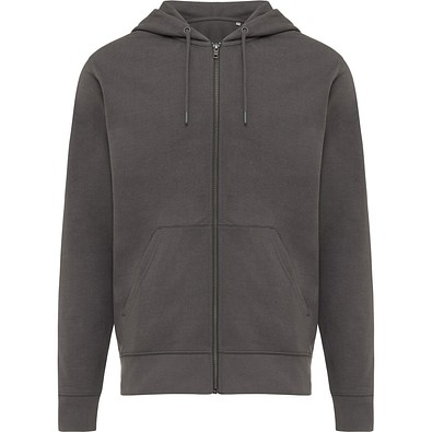 Iqoniq Abisko Zip-Kapuzenpullover aus recycelter Baumwolle, anthrazit, XXXL