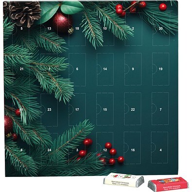 Täfelchen Adventskalender, Alpenmilch-Schokotäfelchen, Edle Tannenzweige