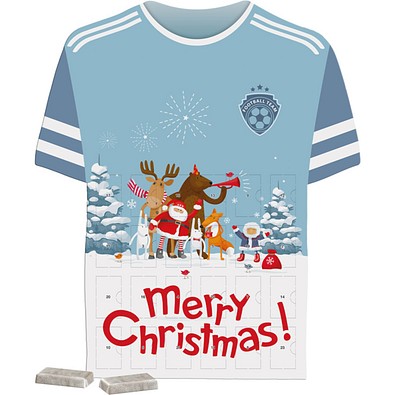 Täfelchen Adventskalender Trikot, Napolitain in Pergaminpapier, inkl. Druck