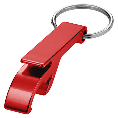 Tao Schlüsselanhänger mit Flaschen- und Dosenöffner aus recyceltem RCS Aluminium, rot