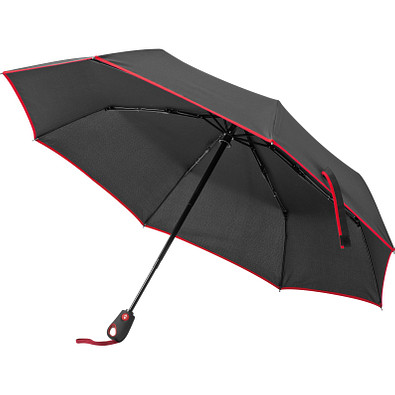 Taschenschirm aus Pongee mit Fiberglas-Gestänge, rot Taschenschirm aus Pongee mit Fiberglas-Gestänge, rot
