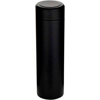 Taylor 450 ml Doppelwand Isolierflasche aus Edelstahl mit Teesieb, schwarz