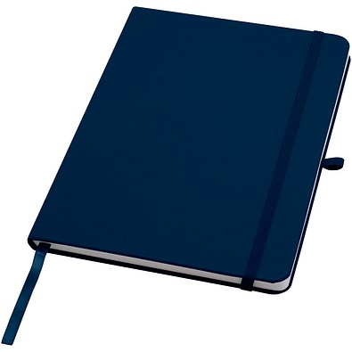Teak A5 Hardcover Notizbuch, liniert, aus recyceltem Material, navy