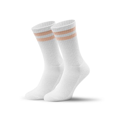 Mr. Socks Tennissocken, White / Peach Pantone 489 C