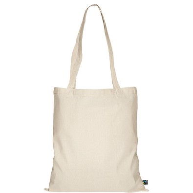 Fairtrade Baumwolltasche mit langen Henkeln, natur