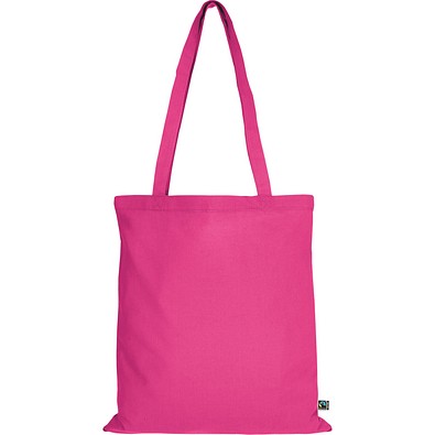 Fairtrade Baumwolltasche mit langen Henkeln, pink