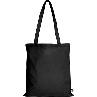 Fairtrade Baumwolltasche mit langen Henkeln, schwarz