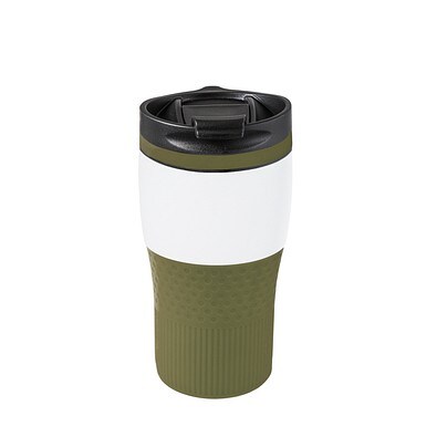 Thermobecher RETUMBLER-BAYAMO MEZZO CORPORATE, weiß/dunkelgrün