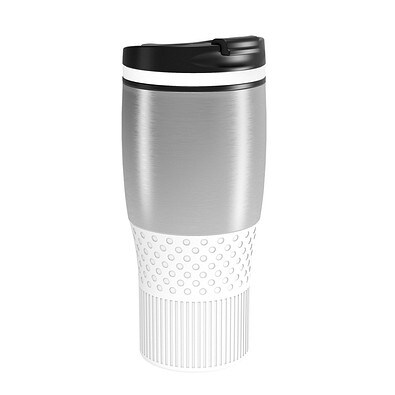 Thermobecher RETUMBLER-myBAYAMO GRANDE II, silber/weiß