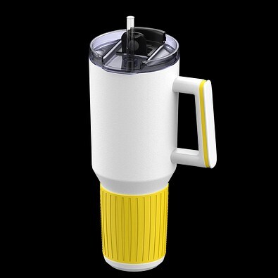 Thermobecher RETUMBLER-myKINGS CANYON 1200, weiß/gelb