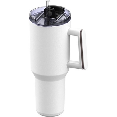 Thermobecher RETUMBLER-myKINGS CANYON 1200, weiß, Ring braun