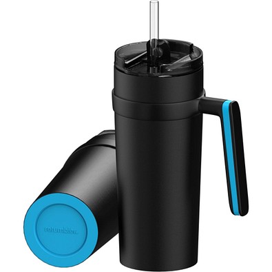 Thermobecher RETUMBLER-myORINOCO CERAMIC, schwarz/cyan