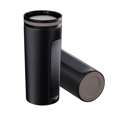 Thermobecher RETUMBLER-mySTEELONE, schwarz/braun