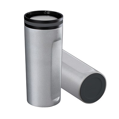 Thermobecher RETUMBLER-mySTEELONE, silber/anthrazit