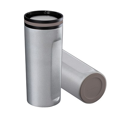 Thermobecher RETUMBLER-mySTEELONE, silber/braun