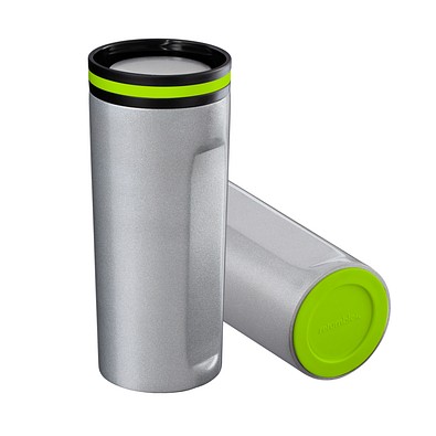 Thermobecher RETUMBLER-mySTEELONE, silber/hellgrün