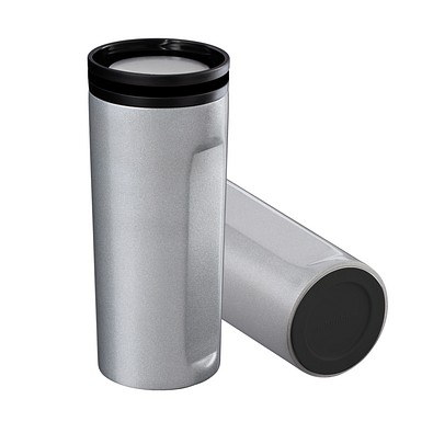 Thermobecher RETUMBLER-mySTEELONE, silber/schwarz