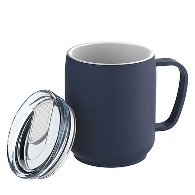 Thermotasse RETUMBLER-myNIZZA CERAMIC, dunkelblau/weiß