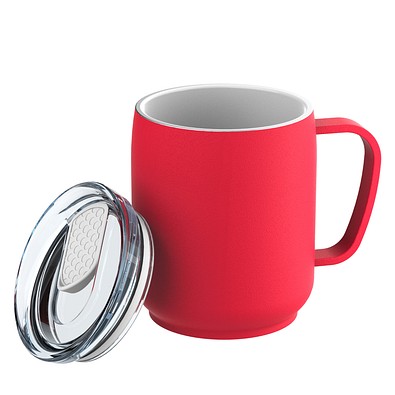 Thermotasse RETUMBLER-myNIZZA CERAMIC, rot/weiß