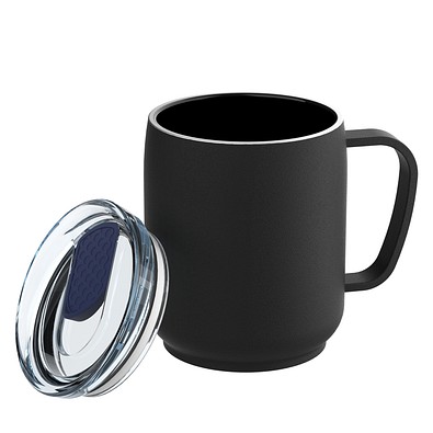 Thermotasse RETUMBLER-myNIZZA CERAMIC, schwarz/dunkelblau