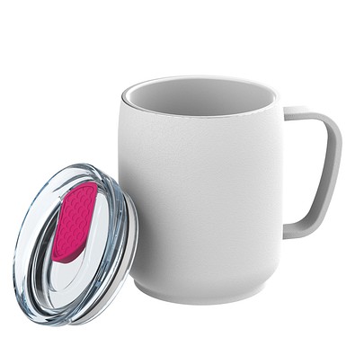 Thermotasse RETUMBLER-myNIZZA CERAMIC, weiß/magenta