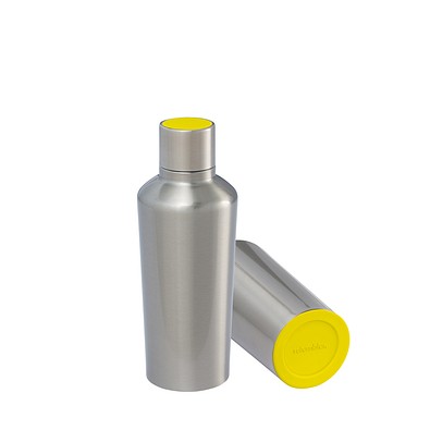 Thermotrinkflasche RETUMBLER-myDRINQEO 500, silber/gelb