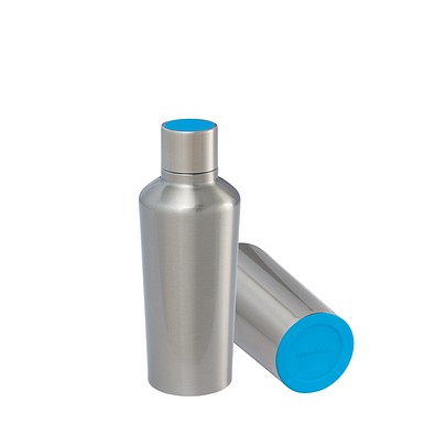 Thermotrinkflasche RETUMBLER-myDRINQEO 500, silber/hellblau