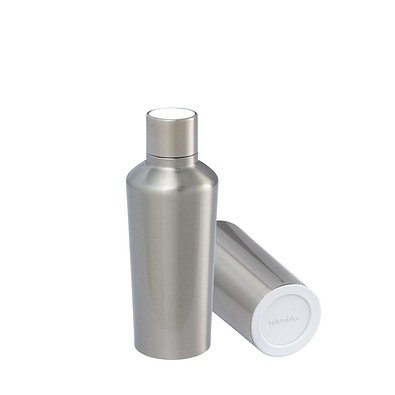Thermotrinkflasche RETUMBLER-myDRINQEO 500, silber/weiß
