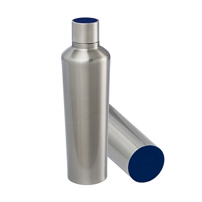 Thermotrinkflasche RETUMBLER-myDRINQEO 770, silber/dunkelblau
