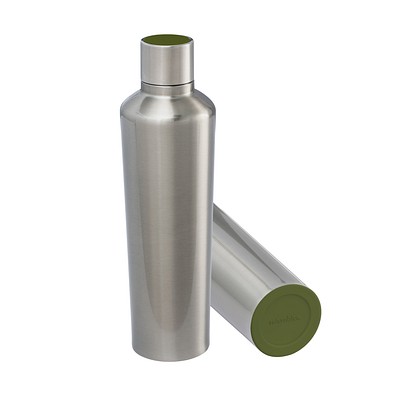 Thermotrinkflasche RETUMBLER-myDRINQEO 770, silber/dunkelgrün